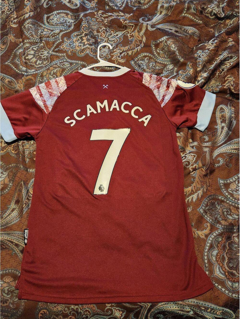 West Ham 2022/2023 Scamacca England Home Soccer Jersey Size M